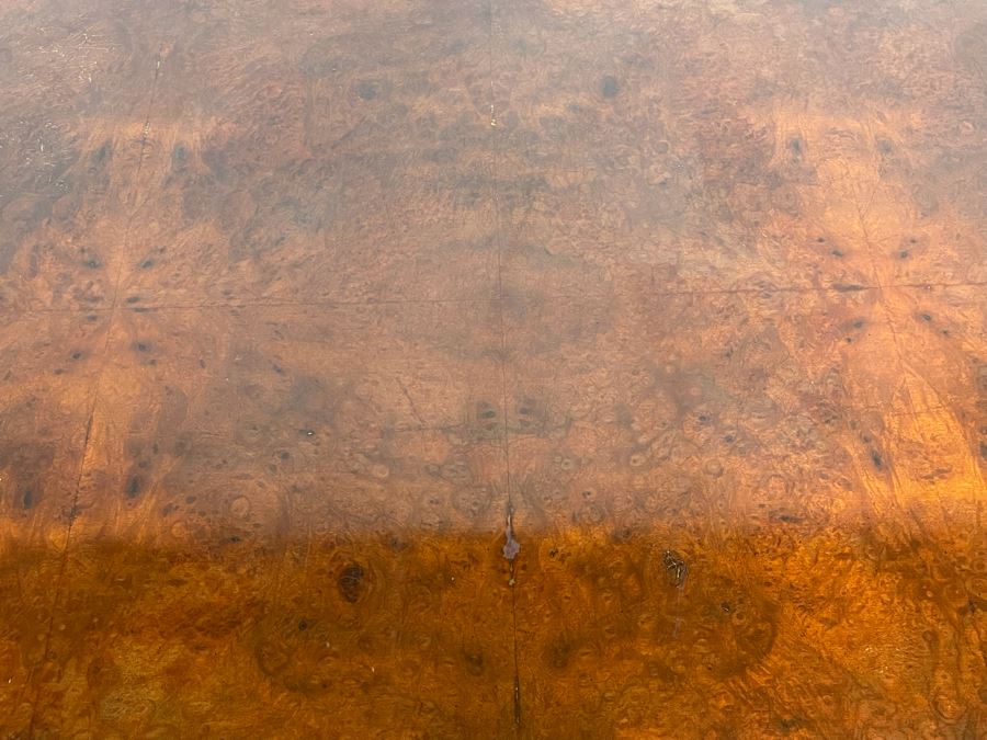 Milo Baughman For Directional Coffee Table Burl Wood 48W X 32D X 17H [Photo 9]