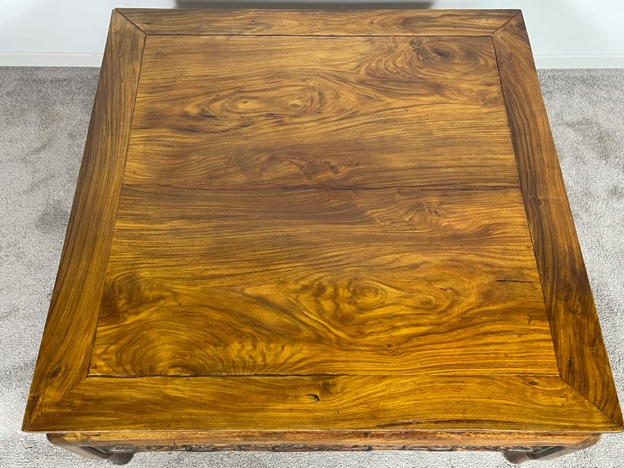 Old Chinese Hand Carved Wooden Coffee Table 38W X 38D X 18H [Photo 15]