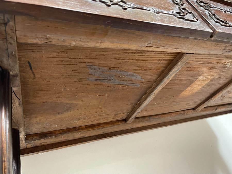 Antique Chinese Rosewood Hand Carved Desk Console Table With 3 Drawers 49.5W X 21.5D X 34H [Photo 19]