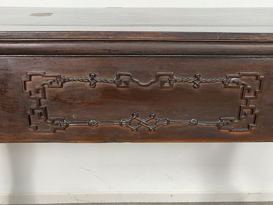 Antique Chinese Rosewood Hand Carved Desk Console Table With 3 Drawers 49.5W X 21.5D X 34H [Photo 31]