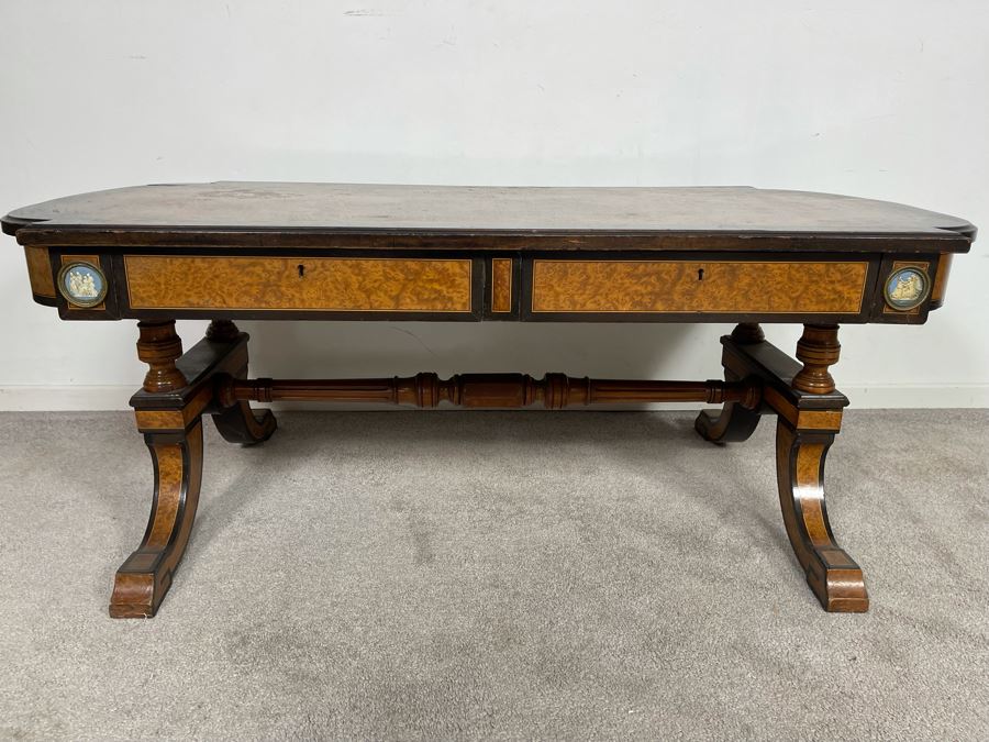 Reproduction Biedermeier Style Writing Table Coffee Table 48W X 25D X 19H [Photo 2]