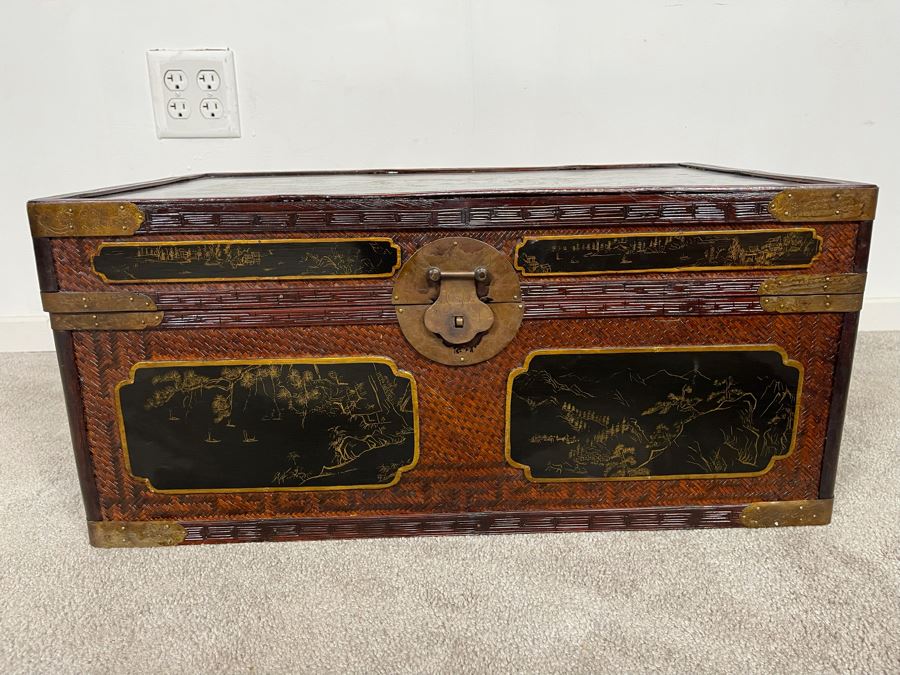 Vintage Chinese Trunk Chest 25W X 16D X 11.5H [Photo 4]