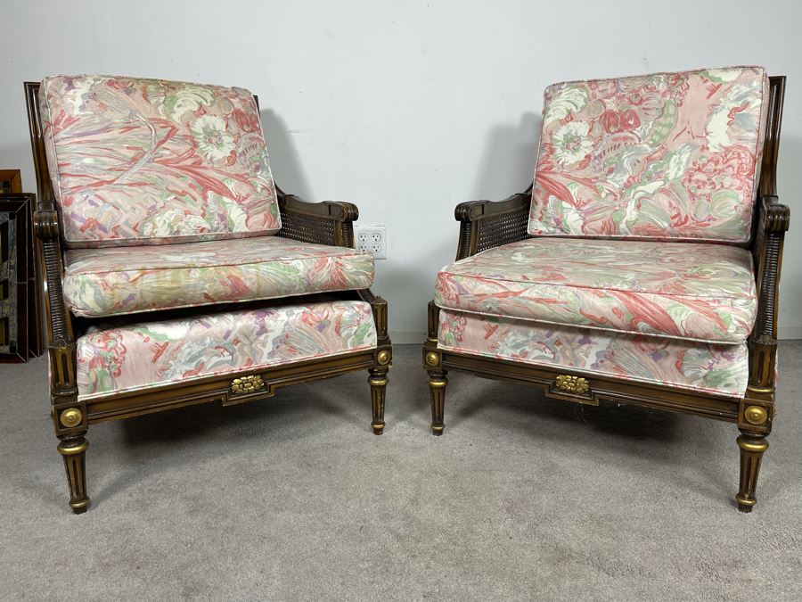 Pair Of Louis XVI Style Bergeres Armchairs [Photo 3]
