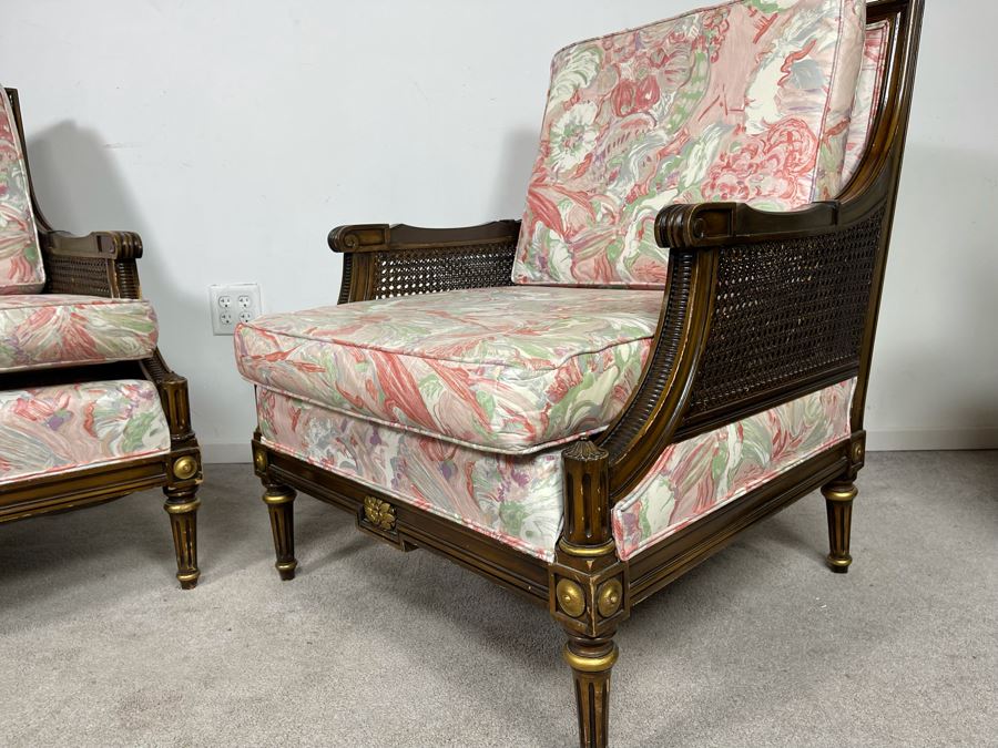 Pair Of Louis XVI Style Bergeres Armchairs [Photo 9]