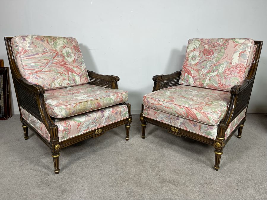 Pair Of Louis XVI Style Bergeres Armchairs [Photo 6]