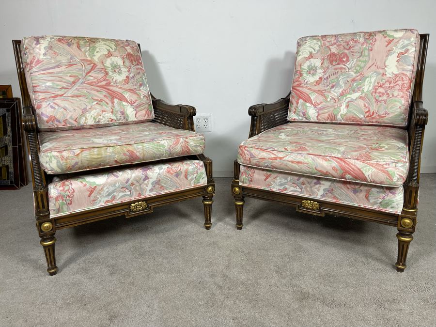 Pair Of Louis XVI Style Bergeres Armchairs [Photo 2]