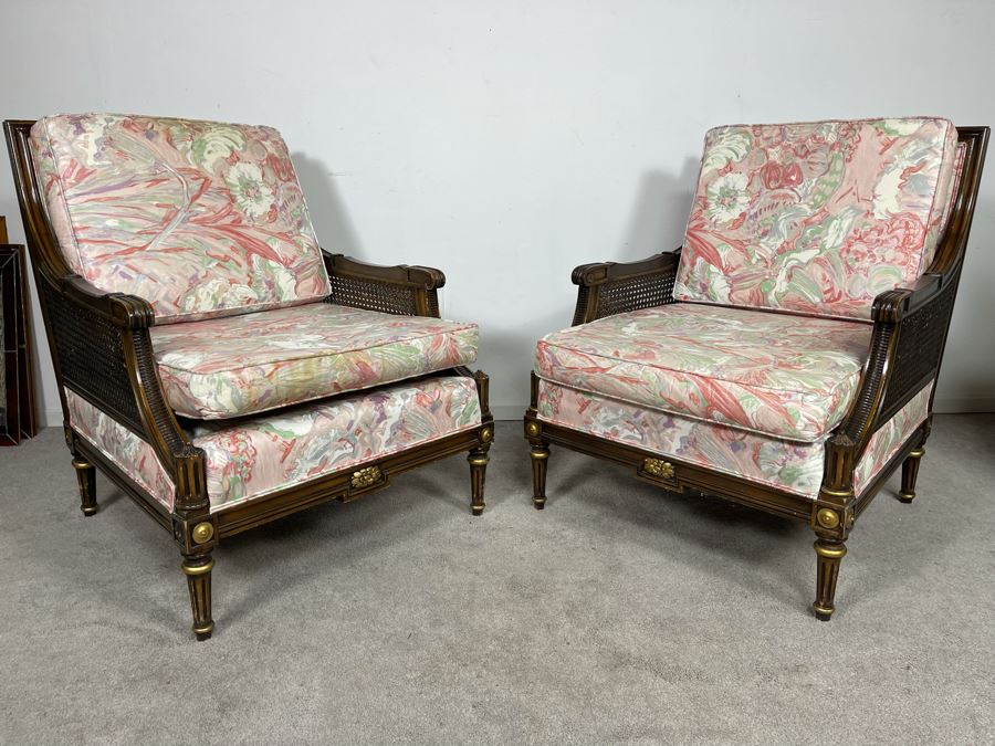 Pair Of Louis XVI Style Bergeres Armchairs [Photo 1]
