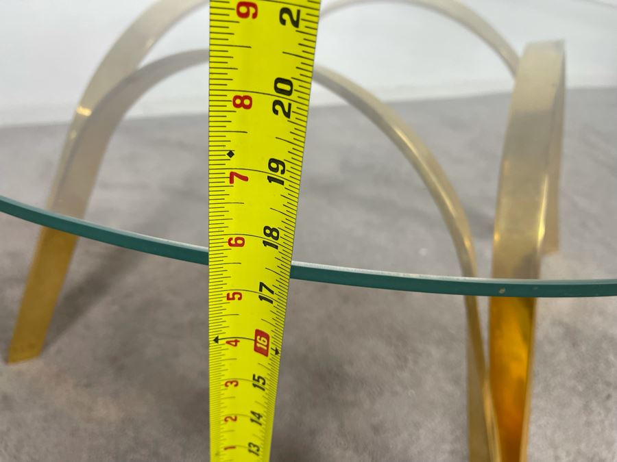 Roger Sprunger For Dunbar Brass Table With 37.5 Round Glass Top 17.5H [Photo 12]