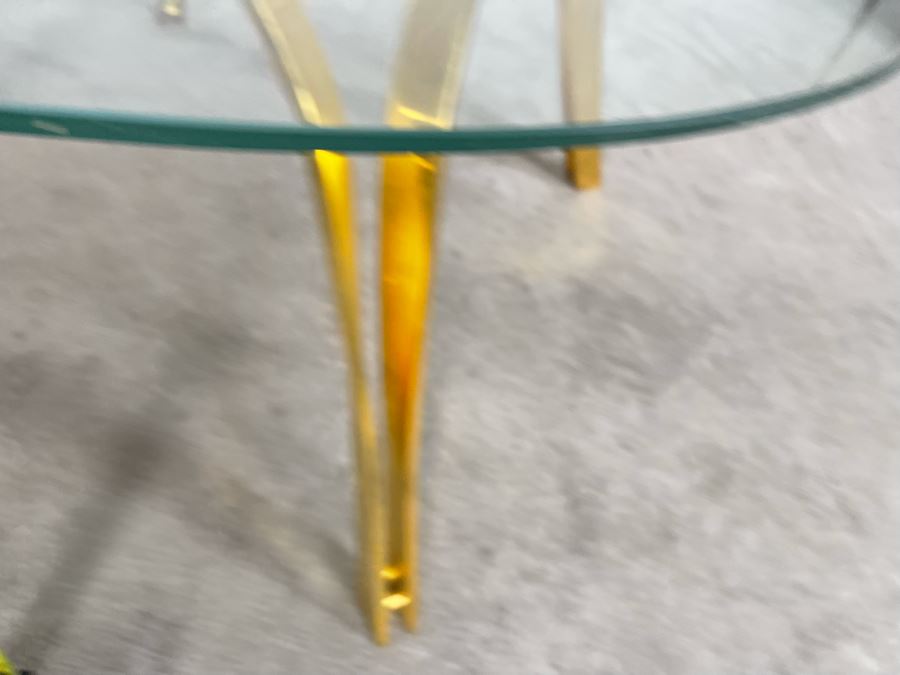 Roger Sprunger For Dunbar Brass Table With 37.5 Round Glass Top 17.5H [Photo 13]