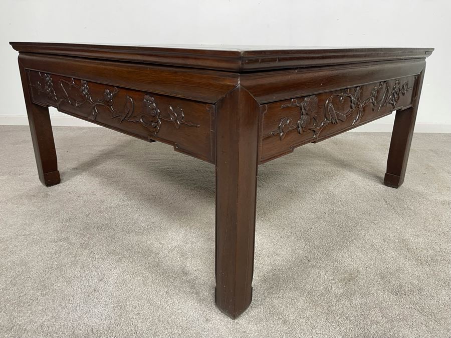 Old Chinese Hand Carved Rosewood Coffee Table 35.5W X 35.5D X 18H [Photo 10]