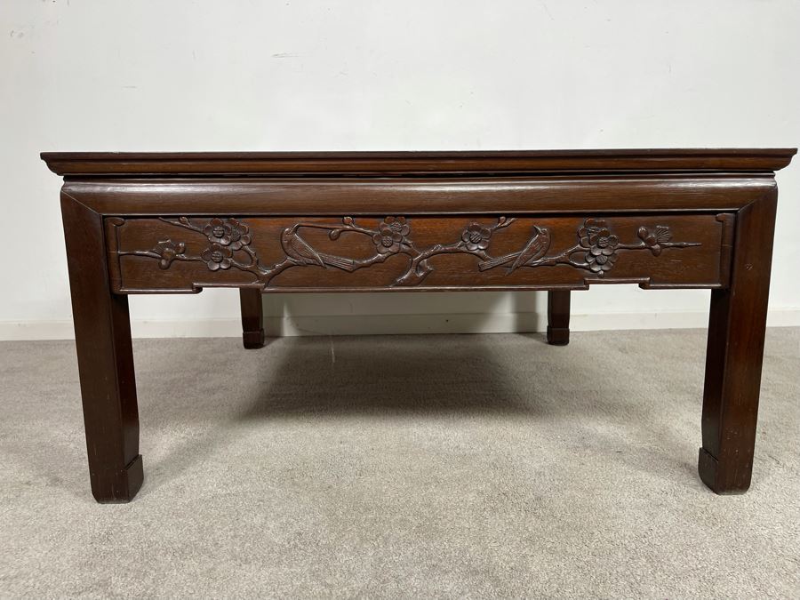 Old Chinese Hand Carved Rosewood Coffee Table 35.5W X 35.5D X 18H [Photo 5]