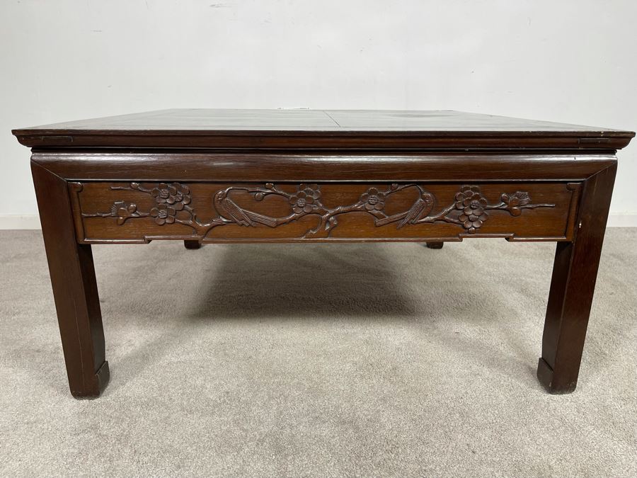 Old Chinese Hand Carved Rosewood Coffee Table 35.5W X 35.5D X 18H [Photo 11]