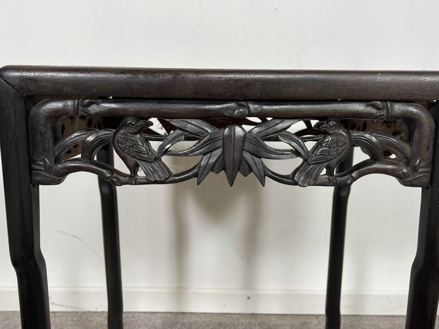 Vintage Chinese Hand Carved Side Table 15.5W X 11D X 20.5H [Photo 11]