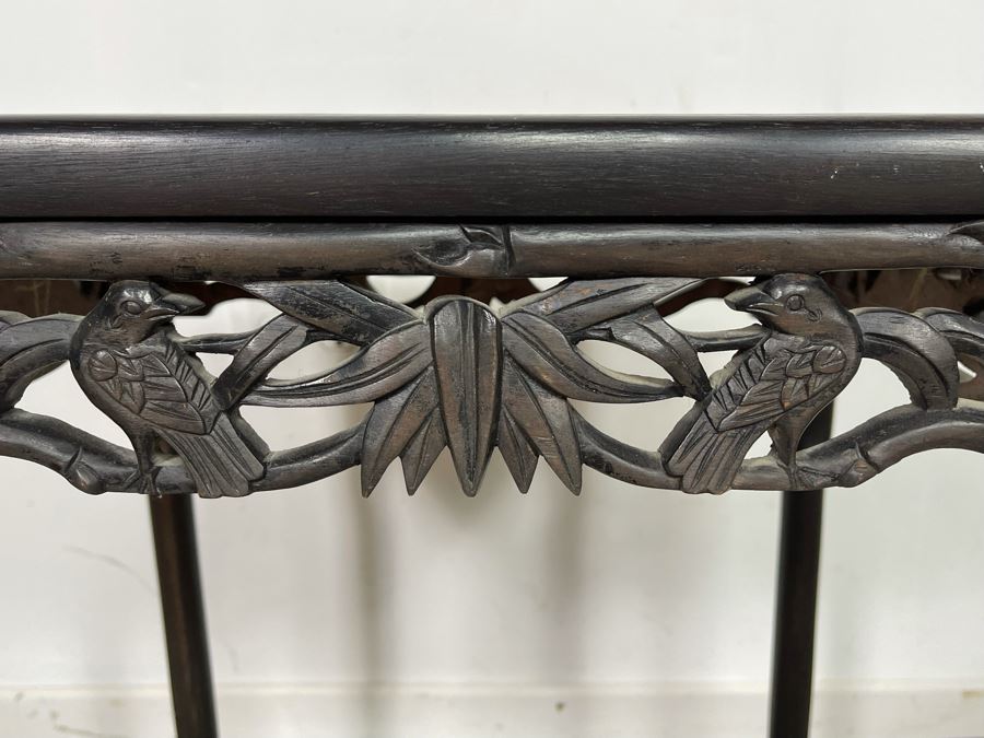 Vintage Chinese Hand Carved Side Table 15.5W X 11D X 20.5H [Photo 4]