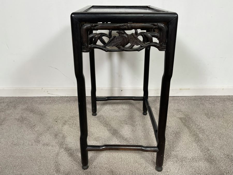 Vintage Chinese Hand Carved Side Table 15.5W X 11D X 20.5H [Photo 12]