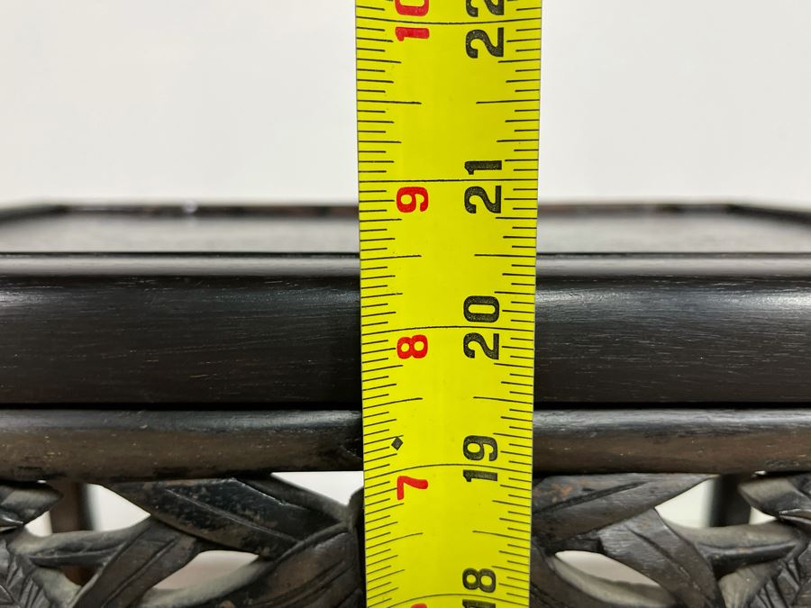 Vintage Chinese Hand Carved Side Table 15.5W X 11D X 20.5H [Photo 19]