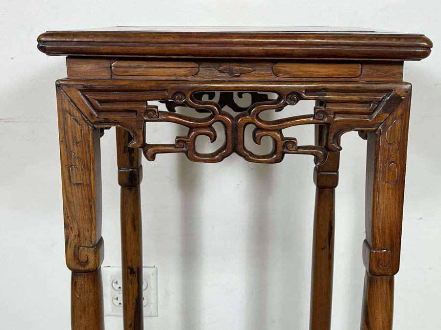 Old Chinese Hand Carved Wooden Fern Stand 16W X 16D X 38.5H [Photo 10]