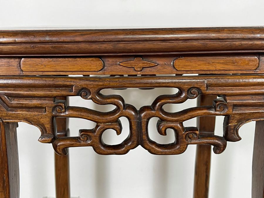 Old Chinese Hand Carved Wooden Fern Stand 16W X 16D X 38.5H [Photo 6]