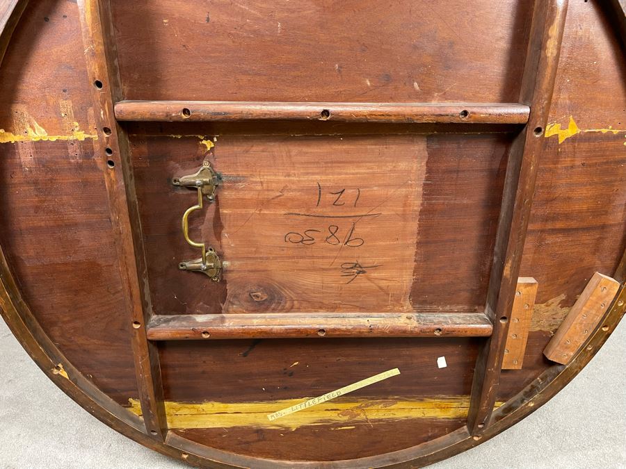 Stunning Regency Carved Burl Walnut Breakfast/Tilt Table With Brass Claw Feet On Casters - See Photos 57.5R X 19.5H [Photo 21]