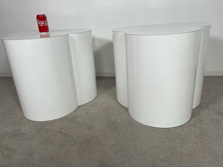 Pair Of Mid-Century Modern White Clover Cloud Side Tables 24W X 21H [Photo 5]