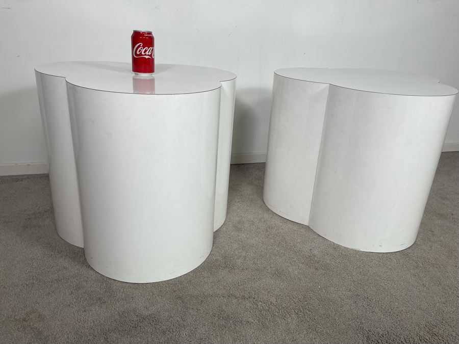 Pair Of Mid-Century Modern White Clover Cloud Side Tables 24W X 21H [Photo 4]