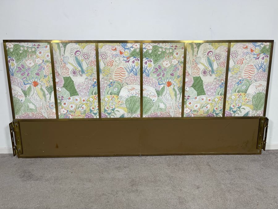 CORRECTED - Paul McCobb For Calvin Brass Upholstered Headboard Heavy 78W X 35H X 2D [Photo 3]