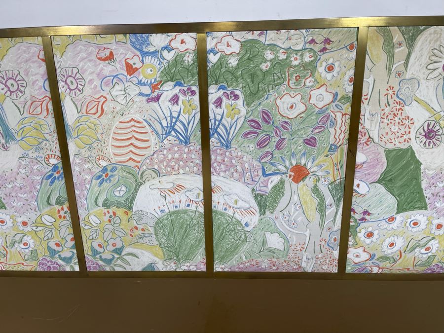 CORRECTED - Paul McCobb For Calvin Brass Upholstered Headboard Heavy 78W X 35H X 2D [Photo 7]