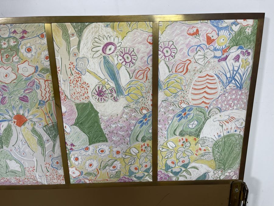 CORRECTED - Paul McCobb For Calvin Brass Upholstered Headboard Heavy 78W X 35H X 2D [Photo 5]