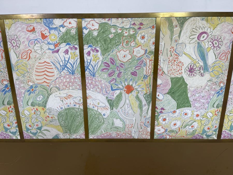 CORRECTED - Paul McCobb For Calvin Brass Upholstered Headboard Heavy 78W X 35H X 2D [Photo 6]