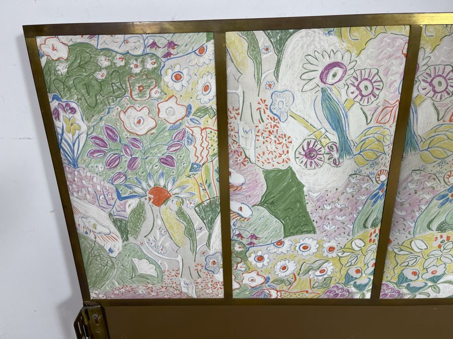 CORRECTED - Paul McCobb For Calvin Brass Upholstered Headboard Heavy 78W X 35H X 2D [Photo 8]