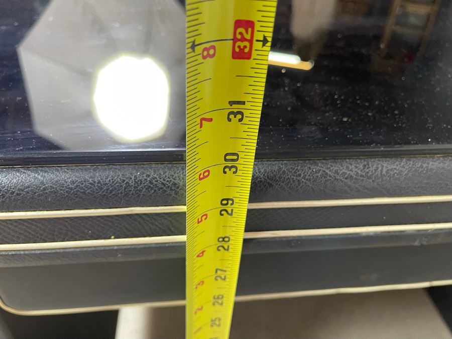 Mid-Century Modern Black Executive Desk With Glass Top 62.5W X 31D X 30H [Photo 15]