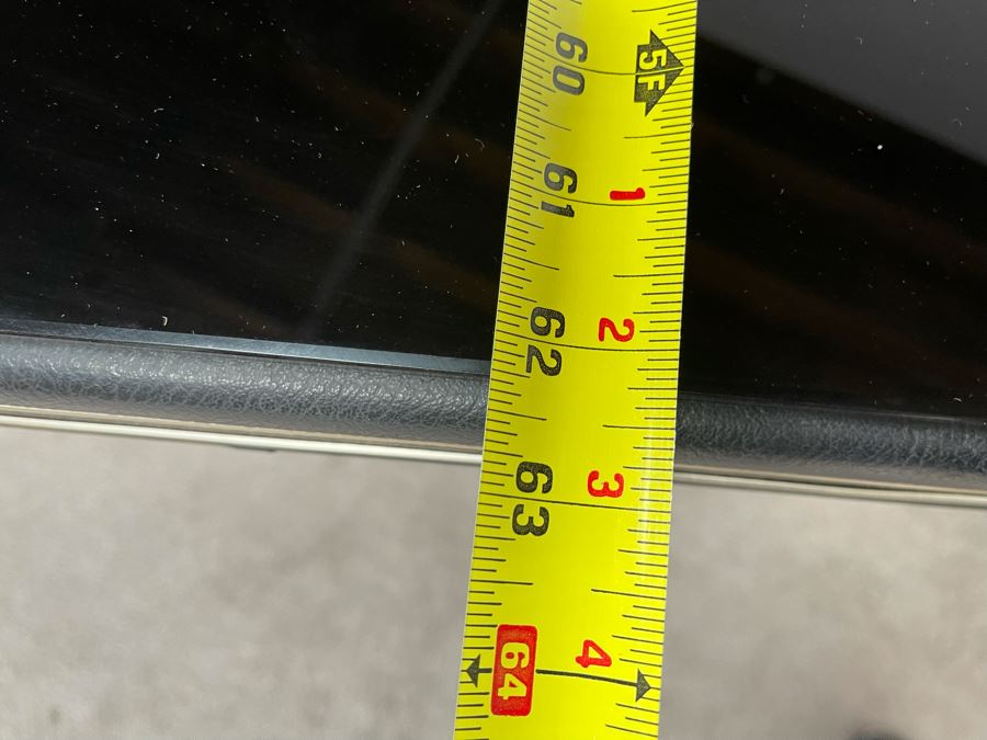 Mid-Century Modern Black Executive Desk With Glass Top 62.5W X 31D X 30H [Photo 13]