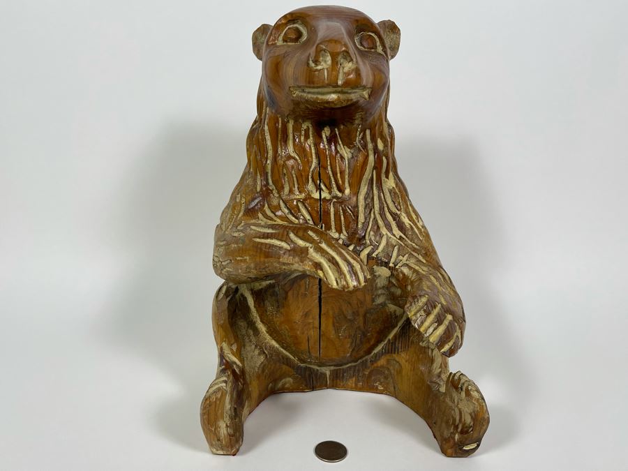 Carved Wooden Bear From Spain By Sarreid, Ltd 8W X 12H [Photo 3]