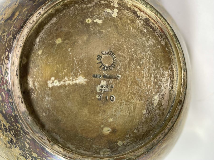 Los Castillo Hand Wrought Taxco Silverplate Water Pitcher Made In Mexico 8W X 11H [Photo 8]