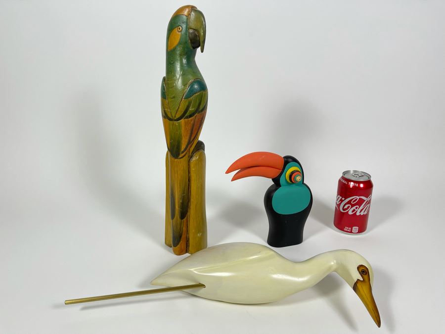Three Wooden Bird Figurines [Photo 1]