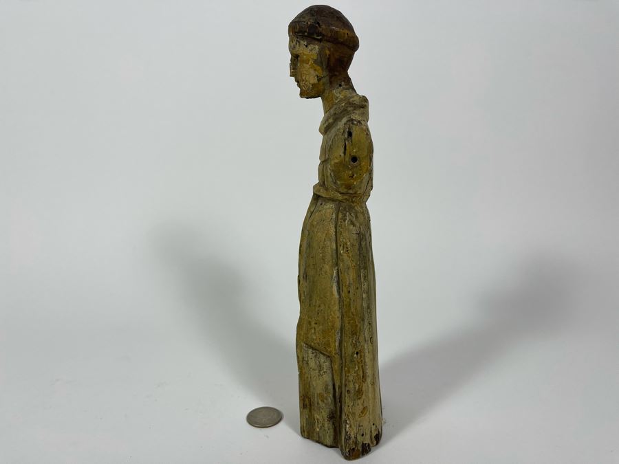 Old Hand Carved Wooden Santo Statue 10.5H [Photo 13]