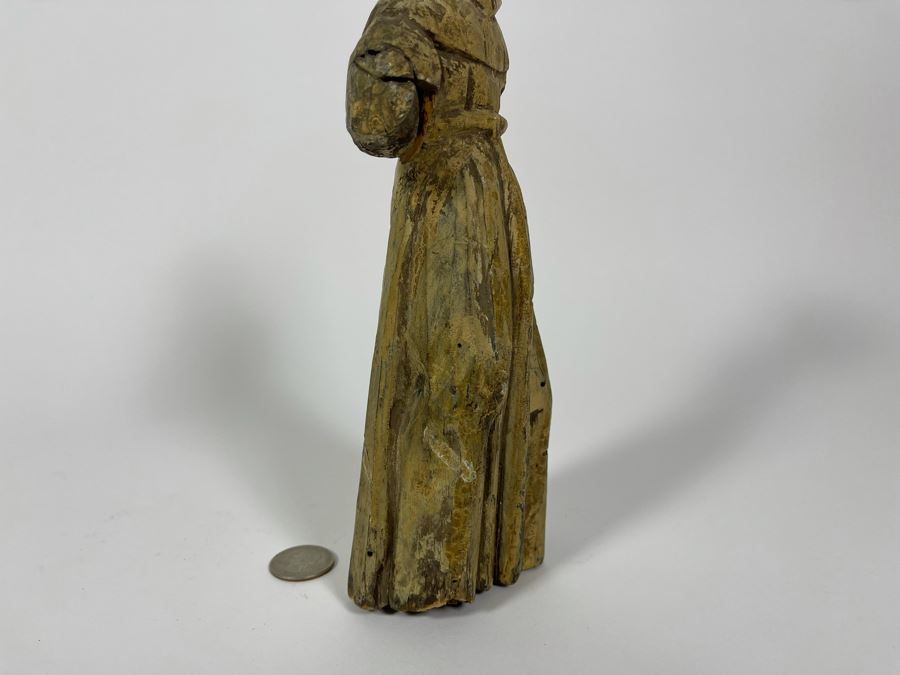 Old Hand Carved Wooden Santo Statue 10.5H [Photo 10]