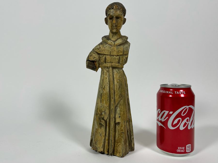 Old Hand Carved Wooden Santo Statue 10.5H [Photo 2]