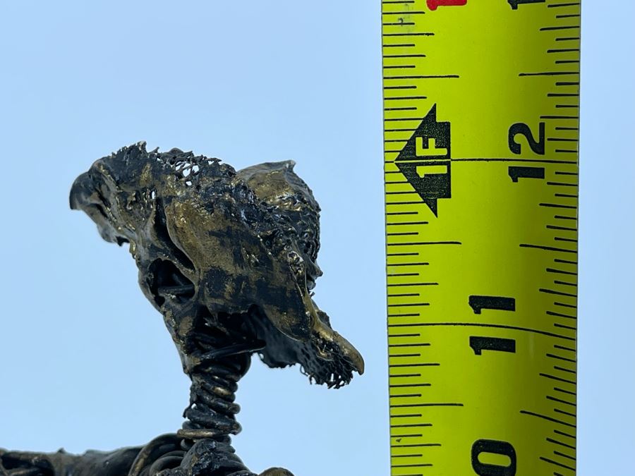 Puerto Rican Wire Sculpture Statue On Wooden Base 12H [Photo 12]