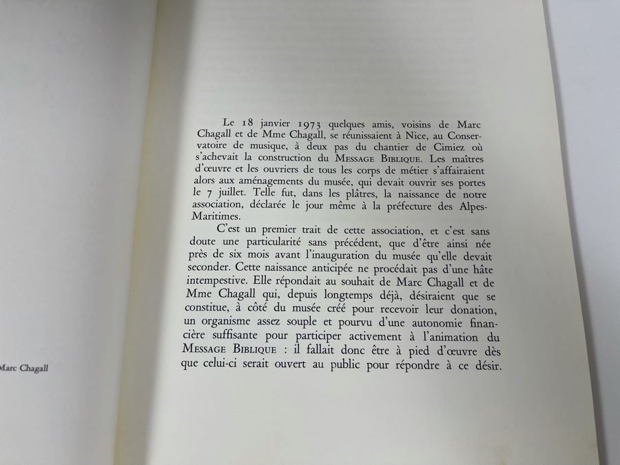 Limited Edition Softcover Book Les Amis Du Musee National Message Biblique Marc Chagall Nice 1974 [Photo 4]