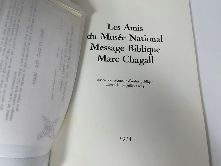 Limited Edition Softcover Book Les Amis Du Musee National Message Biblique Marc Chagall Nice 1974 [Photo 3]