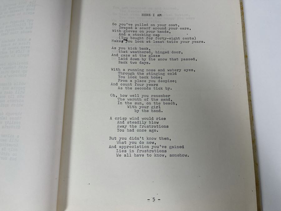 Signed Book Of Poems By Geoffrey Charles Shlaes, Spreckels Theatre Director (Son Of Jacquelyn Metzger Littlefield) [Photo 5]