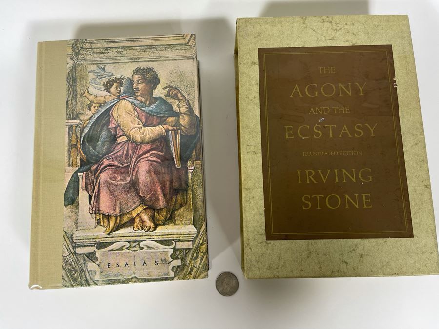 Signed Irving Stone Book The Agony And The Ecstasy A Nove Of Michelangelo By Irving Stone Illustrated Edition [Photo 9]