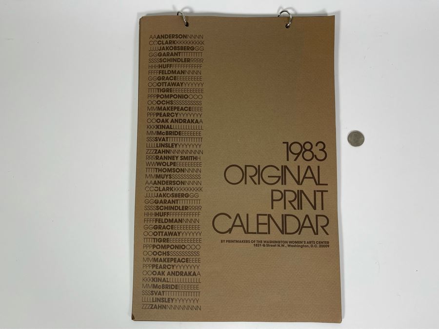 1983 Orginal Print Calendar Featuring 12 Hand Signed Prints By WWAC Washington Women's Arts Center Artists - See Photos [Photo 2]