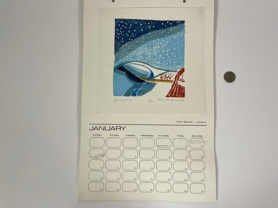 1981 Orginal Print Calendar Featuring 12 Hand Signed Prints By WWAC Washington Women's Arts Center Artists - See Photos [Photo 4]