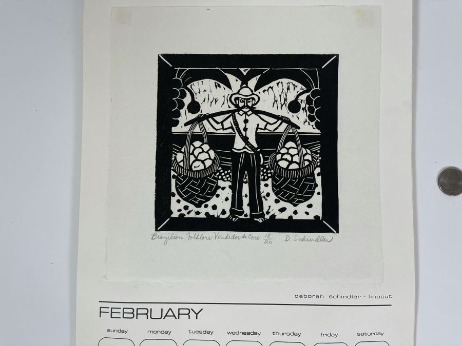 1981 Orginal Print Calendar Featuring 12 Hand Signed Prints By WWAC Washington Women's Arts Center Artists - See Photos [Photo 7]