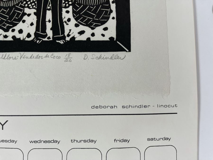 1981 Orginal Print Calendar Featuring 12 Hand Signed Prints By WWAC Washington Women's Arts Center Artists - See Photos [Photo 9]