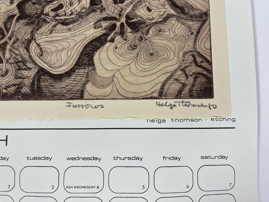 1981 Orginal Print Calendar Featuring 12 Hand Signed Prints By WWAC Washington Women's Arts Center Artists - See Photos [Photo 12]