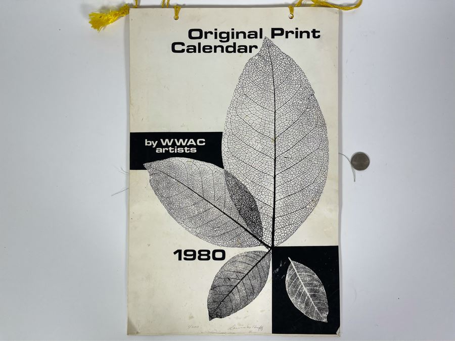 1980 Orginal Print Calendar Featuring 12 Hand Signed Prints By WWAC Washington Women's Arts Center Artists - See Photos [Photo 2]
