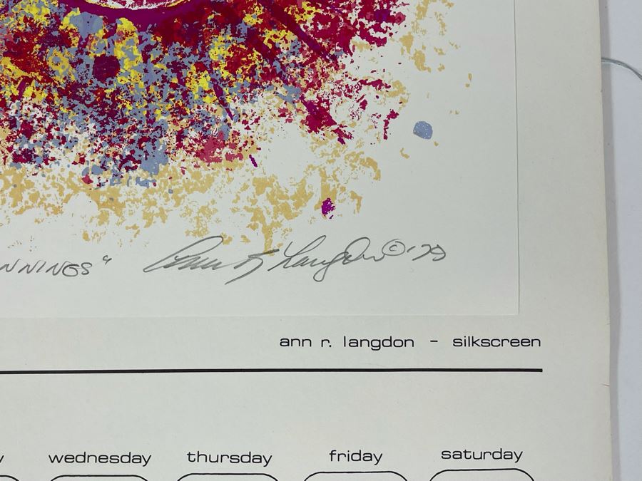 1980 Orginal Print Calendar Featuring 12 Hand Signed Prints By WWAC Washington Women's Arts Center Artists - See Photos [Photo 18]